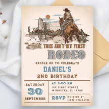 Segundo segundo aniversário Rodeo Western Cowboy