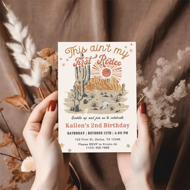 Convites Segundo segundo aniversário Rodeo Western Cowboy (Criador carregado)