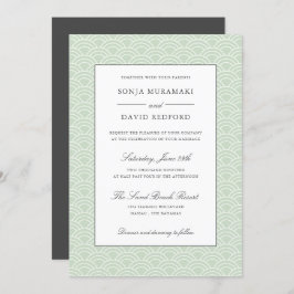 Convites Seigaiha | Casamento de Dusty Green wave Beach