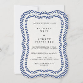 Convites Seigaiha Japonês Ondas De Praia Elegante