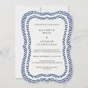 Convites Seigaiha Japonês Ondas De Praia Elegante