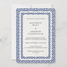 Convites Seigaiha Japonês Ondas De Praia Elegante