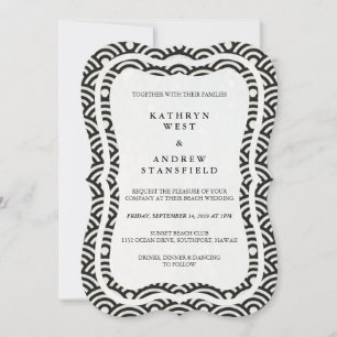 Convites Seigaiha Japonês Ondas De Praia Elegante