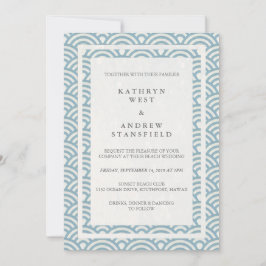 Convites Seigaiha Japonês Ondas De Praia Elegante