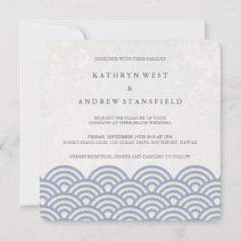 Convites Seigaiha Japonês Ondas De Praia Elegante