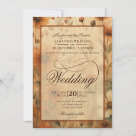 Convites Seinna Boho Wildflowers Fancy Script Wedding