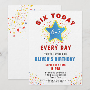 Convites Seis Hoje 6 7 Todos os Dias Meme Estrela Aniversár