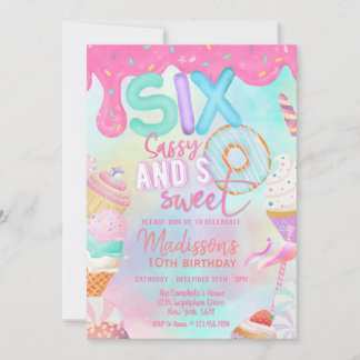 Convites Seis Sassy e Tão Doce