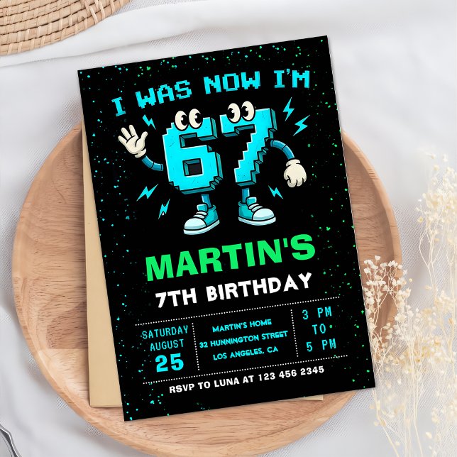 Convites Seis Sete Meme 6 7 Aniversário (Criador carregado)