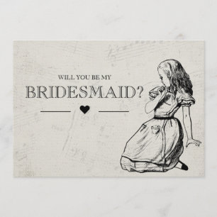 Convites Seja a minha dama de Bridesmaid Alice no País das