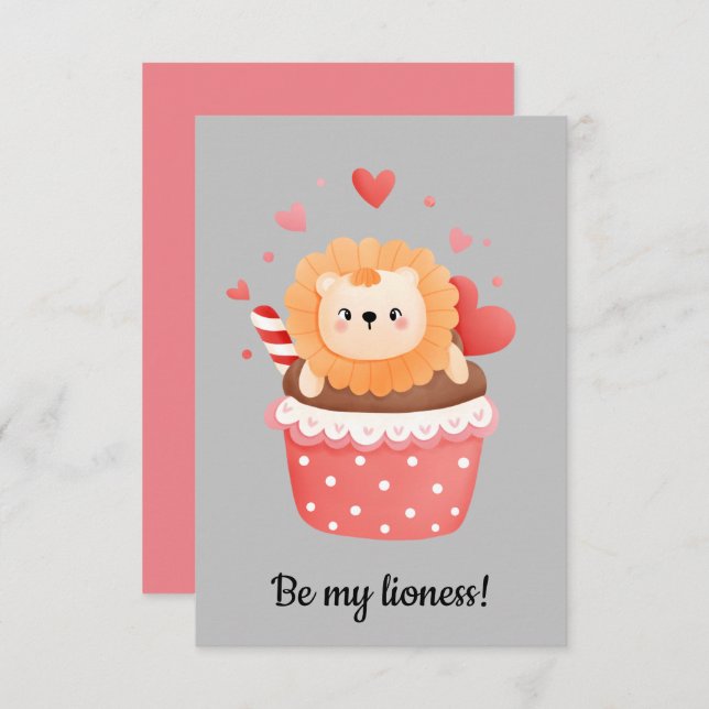 Convites Seja meu namorados de leão (Frente/Verso)