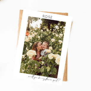 Convites Seja Minha Dama de Flores Foto Proposta Caligrafia