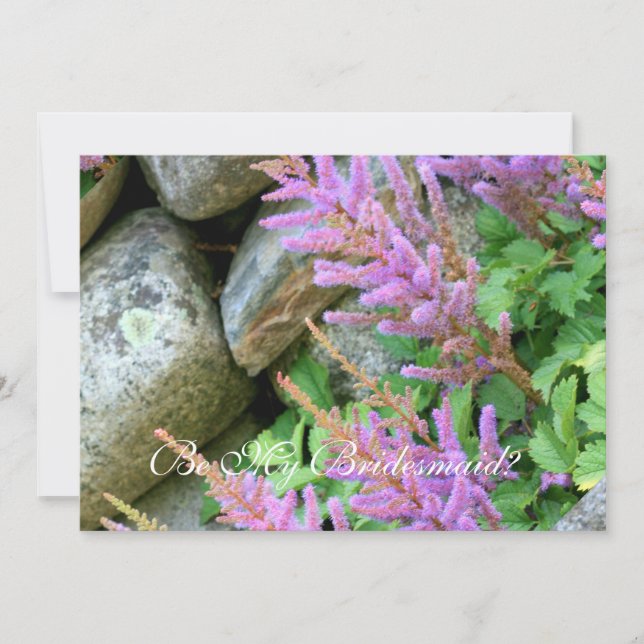 Convites Seja minha dama de honra das flores astilbe (Frente)