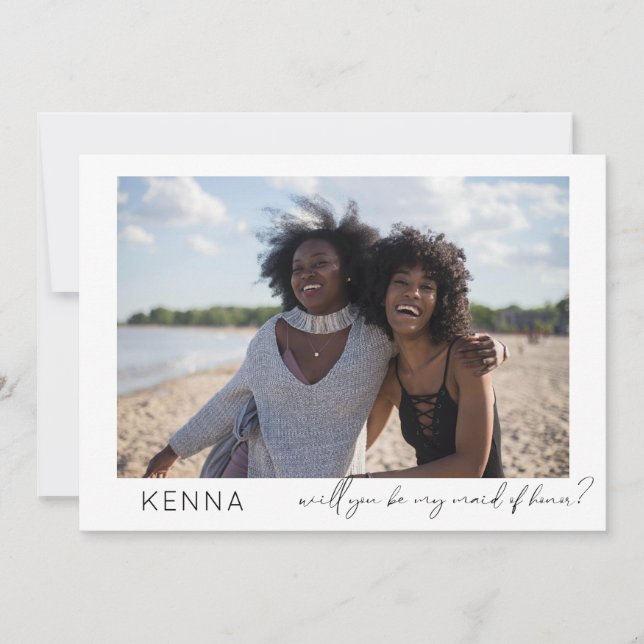 Convites Seja minha Madrinha de casamento Fotografia Propos (Frente)