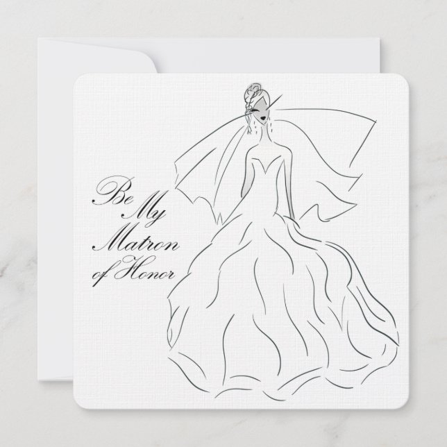Convites Seja minha matrona da honra (Frente)