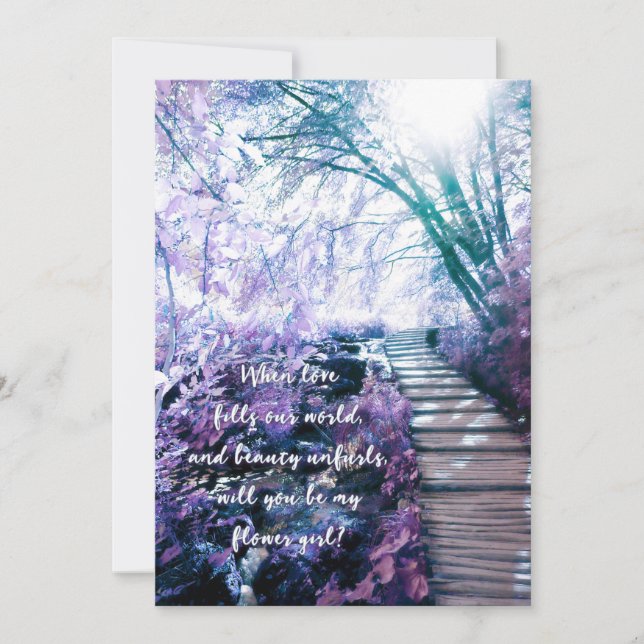 Convites seja minha menina de flores floresta encantada (Frente)