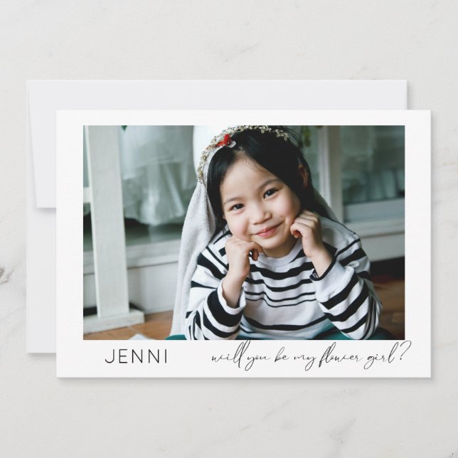 Convites Seja Minha Menina de Flores Fotografia Proposta Ca (Frente)