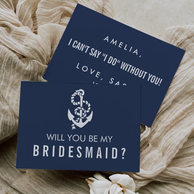 Convites Seja Minha Placa De Bridesmaid | Âncora e Âncora n (Criador carregado)