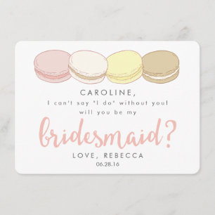 Convites Seja Minha Placa De Bridesmaid   Macarons Francese