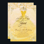 Convites Seja Nossa Convidada Princesa Amarelo e Dourada Fe<br><div class="desc">Personalizar este convite para qualquer evento.</div>