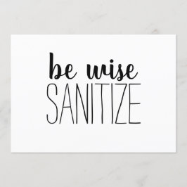 Convites Seja Sábio... Sanitize;cartão