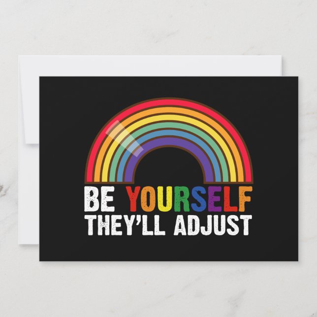 Convites Seja Você Mesmo Eles Se Adaptarão LGBTQ Arco-Íris  (Frente)