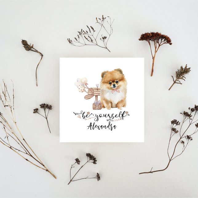 Convites Seja você mesmo um cachorrinho Pomeraniano bonito  (Criador carregado)