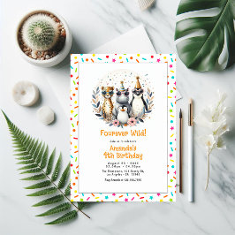 Convites Selgle Safari Animal "Quente Selvagem" 4º aniversá