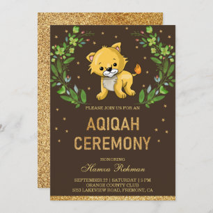 Convites Selgle Safari Cute Baby Lion Aqiqah