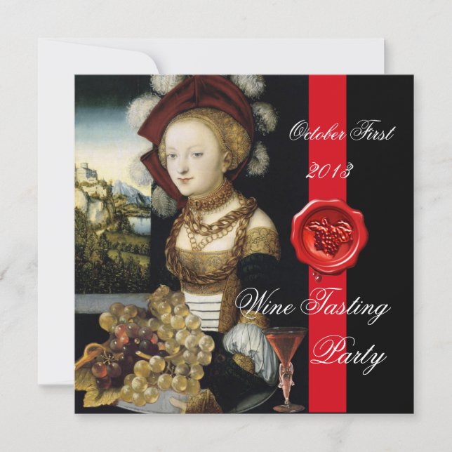 CONVITES SELO DE CERA PARA FESTA DE PROVA DE VINHO EM VINHE (Frente)