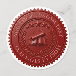 Convites Selo de certificado de cera vermelha 3D editável p