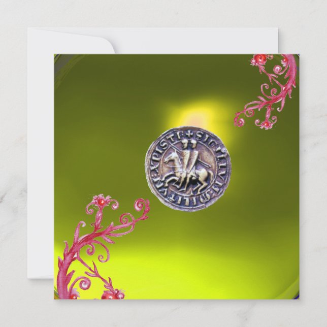 Convites SELO DO MODELO KNIGHTS, topaz amarelo (Frente)