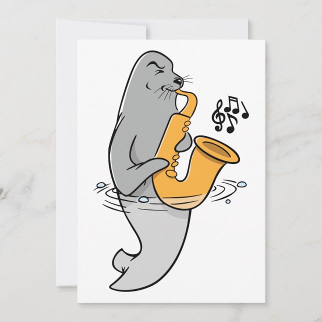 Convites Selo Jogando O Saxofone (Frente)