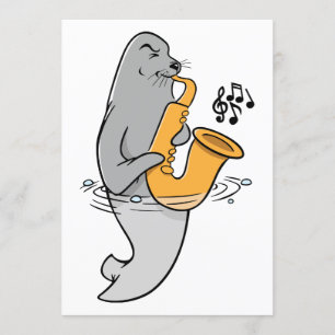 Convites Selo Jogando O Saxofone