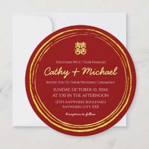 Convites Selo logotipo de dupla felicidade em casamento chi