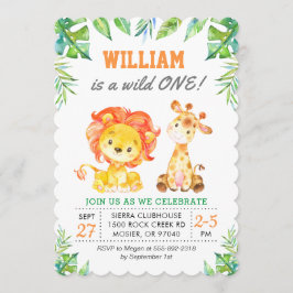 Convites Selva 1rua Verde Safari Primeira Festa de aniversá