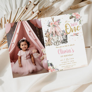 Convites Selva de Animais Selvagens Selvagens Um primeiro a