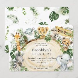 Convites Selva de Chic Animais Selvagens Selvagens Selvagen