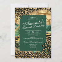 Selva de Impressão de Leopardo e Animal
