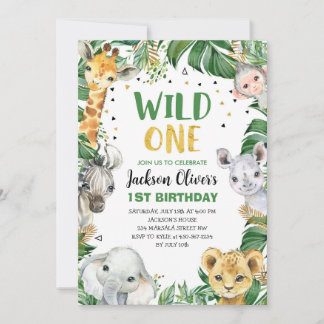 Convites Selva de um primeiro aniversario Selvagem Safari S