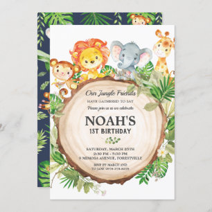 Convites Selva-primeiro aniversario-verde-Safari