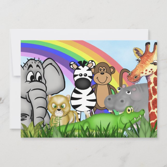 Convites Selva/Safari Baby Shower (Frente)