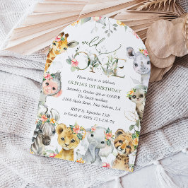 Convites Selva, Safari, Flores, Primeiro Aniversário