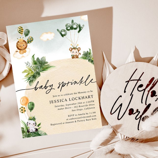 Convites Selva Selva Safari Boy Sprinkle (Criador carregado)