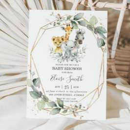 Convites Selva Selvagem Chic Greenery Chá de fraldas Neutro