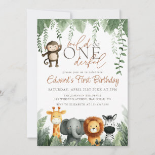 Convites Selva Selvagem e Maravilhosa 1º Aniversário