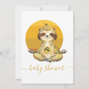 Convites Selva Selvagem Safari Baby Sloth Invitation