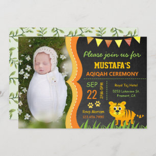 Convites Selva Selvagem Safari Baby Tiger Aqiqah Foto
