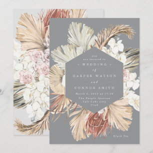 Convites Selva Tropical Floral de Grass, Cinzas