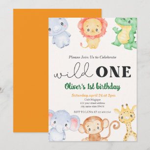 Convites Selva Tropical Safari Selvagem Selvagem Útil de Um